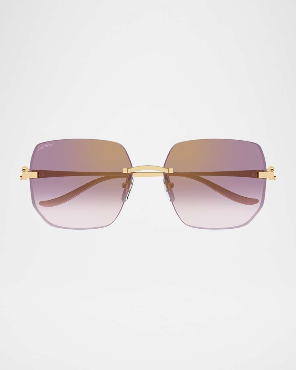 Rimless Metal Butterfly Sunglasses